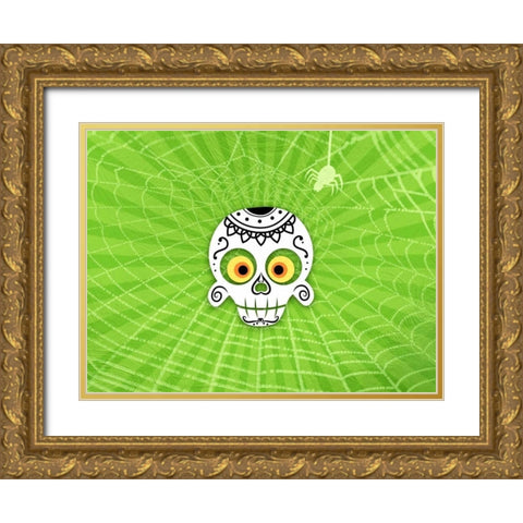Dia De Los Muertos Gold Ornate Wood Framed Art Print with Double Matting by Prime, Marcus
