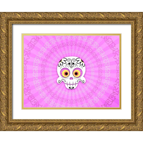 Dia De Los Muertos 2 Gold Ornate Wood Framed Art Print with Double Matting by Prime, Marcus