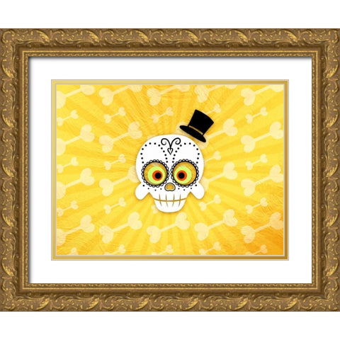 Dia De Los Muertos 4 Gold Ornate Wood Framed Art Print with Double Matting by Prime, Marcus