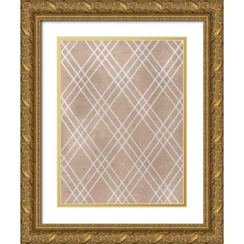 Sand Crosshatch Gold Ornate Wood Framed Art Print with Double Matting by Prime, Marcus