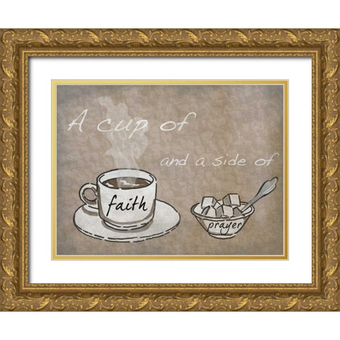 Cup Of Prayer Gold Ornate Wood Framed Art Print with Double Matting by Prime, Marcus