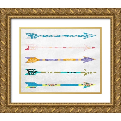 Patchy Arrows Gold Ornate Wood Framed Art Print with Double Matting by Prime, Marcus