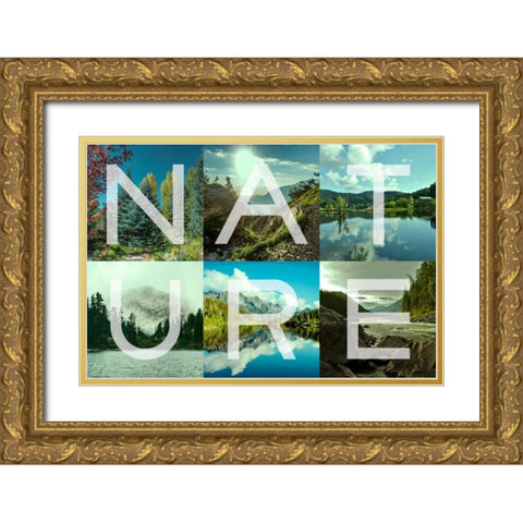 Nature Patch Gold Ornate Wood Framed Art Print with Double Matting by Prime, Marcus