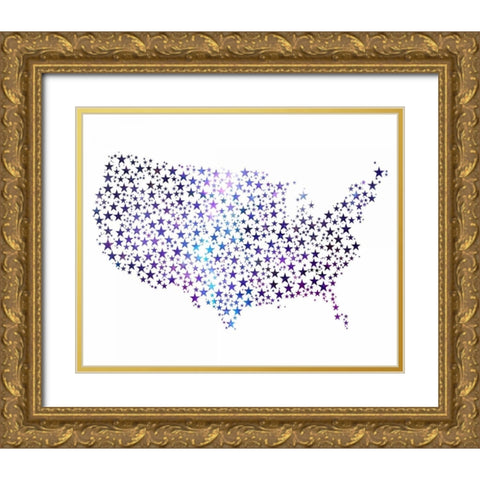 Rockin USA Gold Ornate Wood Framed Art Print with Double Matting by Prime, Marcus