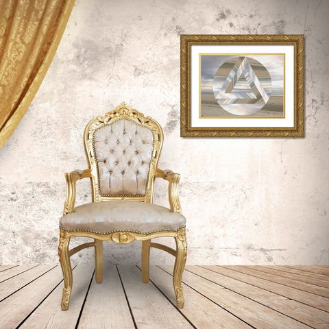 Triangular Morning Gold Ornate Wood Framed Art Print with Double Matting by Prime, Marcus