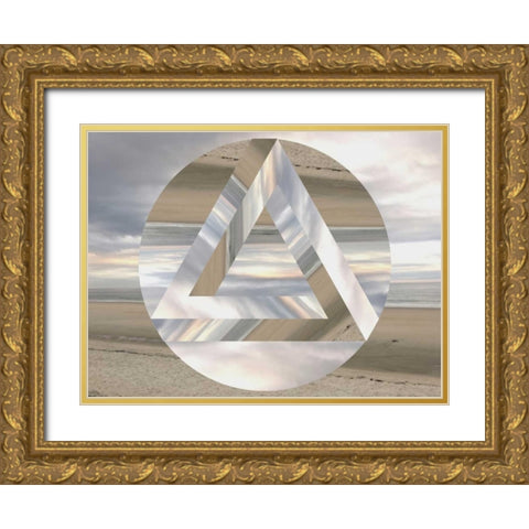 Triangular Morning Gold Ornate Wood Framed Art Print with Double Matting by Prime, Marcus