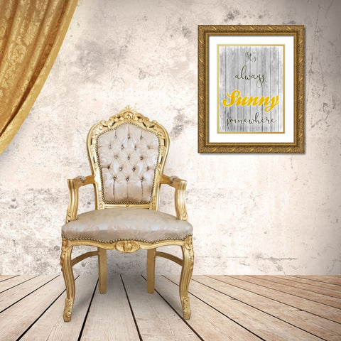 Always Sunny Gold Ornate Wood Framed Art Print with Double Matting by Prime, Marcus