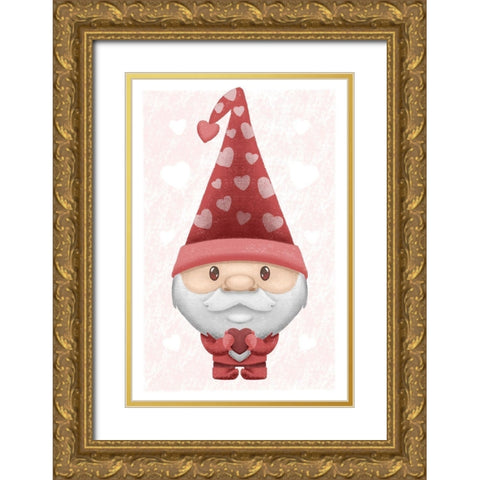 Loving Gnome Gold Ornate Wood Framed Art Print with Double Matting by Prime, Marcus