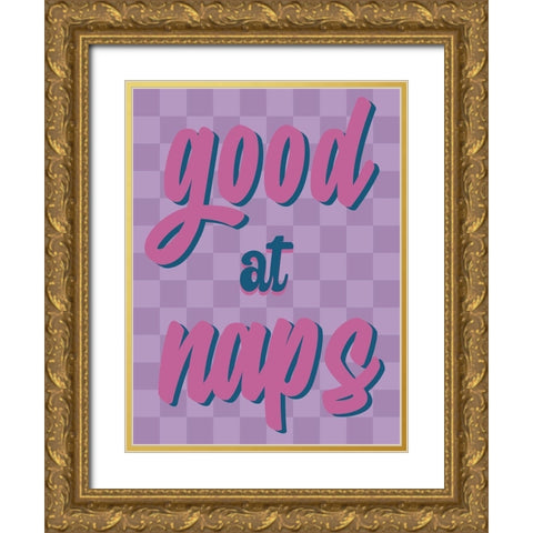 Good At Naps Gold Ornate Wood Framed Art Print with Double Matting by Prime, Marcus