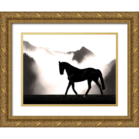 Wandering Horse Gold Ornate Wood Framed Art Print with Double Matting by Prime, Marcus