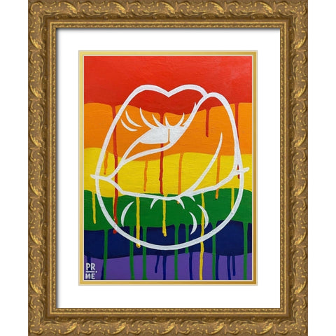 LGBTQIA Love Gold Ornate Wood Framed Art Print with Double Matting by Prime, Marcus
