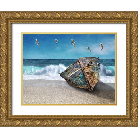 Shipwrecked Gold Ornate Wood Framed Art Print with Double Matting by Prime, Marcus