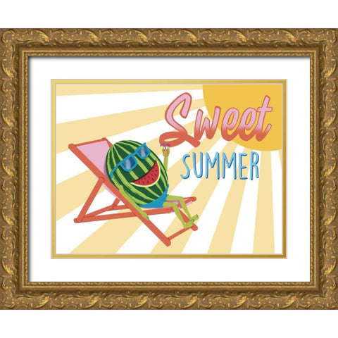 Sweet Summer Gold Ornate Wood Framed Art Print with Double Matting by Prime, Marcus