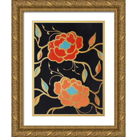 Eastern Blooms Gold Ornate Wood Framed Art Print with Double Matting by Prime, Marcus
