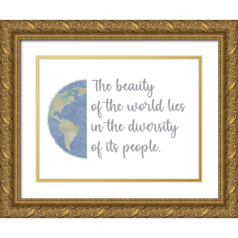 Diverse World Gold Ornate Wood Framed Art Print with Double Matting by Prime, Marcus