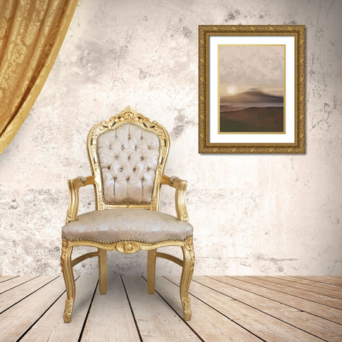 Sunrise Mountains Gold Ornate Wood Framed Art Print with Double Matting by Prime, Marcus
