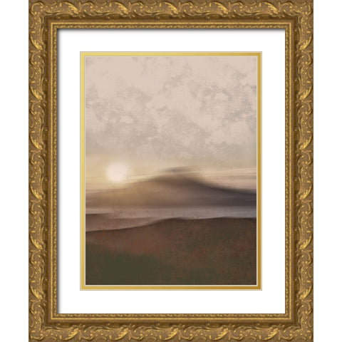 Sunrise Mountains Gold Ornate Wood Framed Art Print with Double Matting by Prime, Marcus