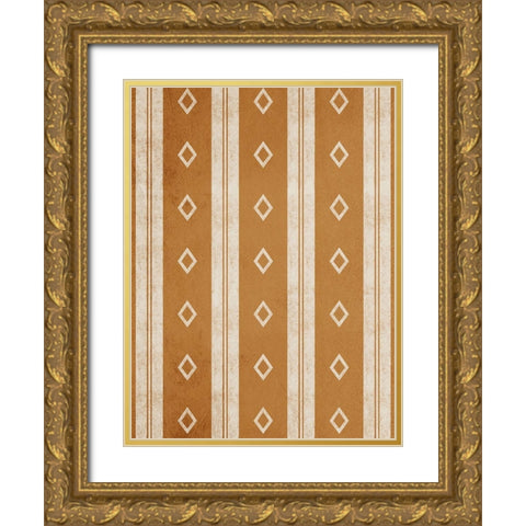 Native Patterns Gold Ornate Wood Framed Art Print with Double Matting by Prime, Marcus