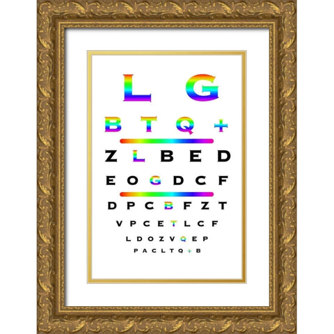 LGBTQ Eye Exam Gold Ornate Wood Framed Art Print with Double Matting by Prime, Marcus