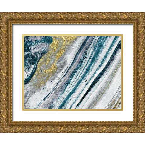 Golden Toned Stone 1 Gold Ornate Wood Framed Art Print with Double Matting by Prime, Marcus