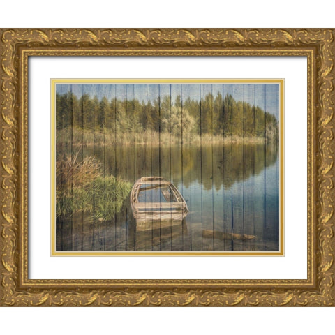 Relaxing Lake Gold Ornate Wood Framed Art Print with Double Matting by Prime, Marcus