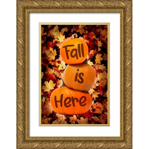 Fall Is Here Gold Ornate Wood Framed Art Print with Double Matting by Prime, Marcus