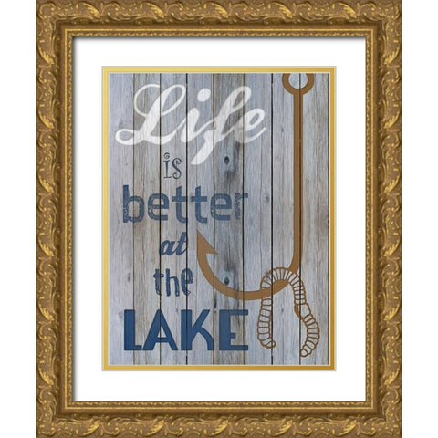 Lake Life Gold Ornate Wood Framed Art Print with Double Matting by Prime, Marcus
