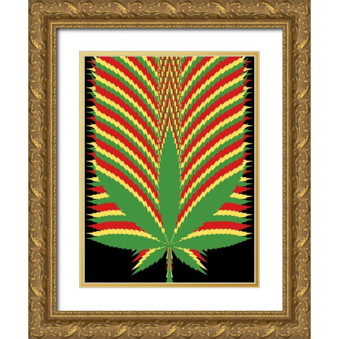 Repeated Happiness Gold Ornate Wood Framed Art Print with Double Matting by Prime, Marcus