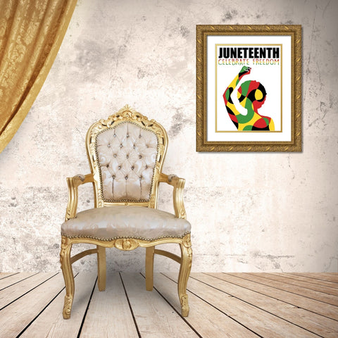 Juneteenth Freedom Gold Ornate Wood Framed Art Print with Double Matting by Prime, Marcus