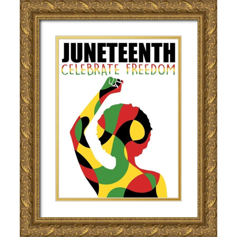 Juneteenth Freedom Gold Ornate Wood Framed Art Print with Double Matting by Prime, Marcus
