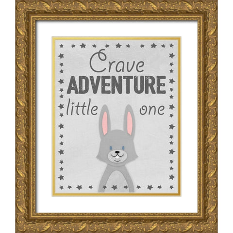 Adventure Bunny Gold Ornate Wood Framed Art Print with Double Matting by Prime, Marcus