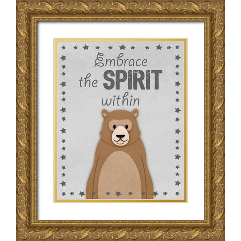 Bear Spirit Gold Ornate Wood Framed Art Print with Double Matting by Prime, Marcus