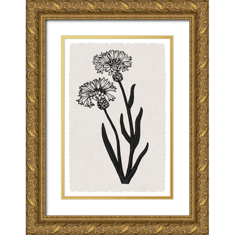 Rural Florals Gold Ornate Wood Framed Art Print with Double Matting by Prime, Marcus