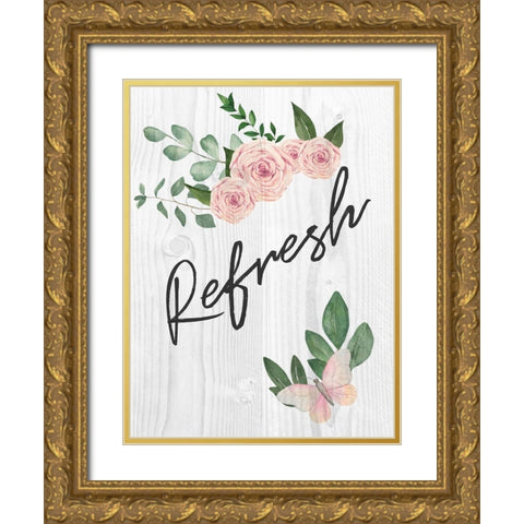 Refresh Florals 1 Gold Ornate Wood Framed Art Print with Double Matting by Prime, Marcus