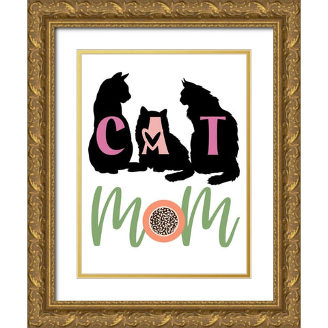 Cat Mom Gold Ornate Wood Framed Art Print with Double Matting by Prime, Marcus