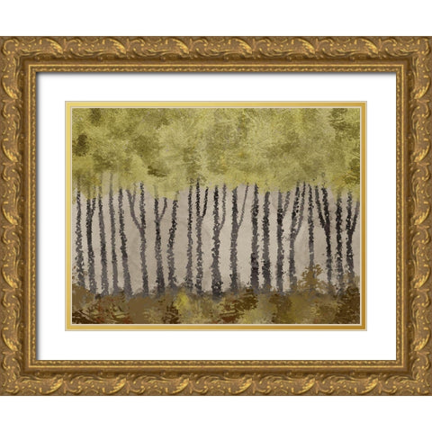 Golden Forest 1 Gold Ornate Wood Framed Art Print with Double Matting by Prime, Marcus