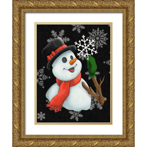 Magical Snowy Night Gold Ornate Wood Framed Art Print with Double Matting by Prime, Marcus