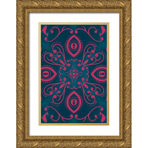 Coastal Pattern 2 Gold Ornate Wood Framed Art Print with Double Matting by Prime, Marcus