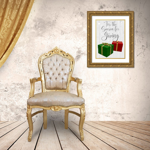 Season For Giving Gold Ornate Wood Framed Art Print with Double Matting by Prime, Marcus