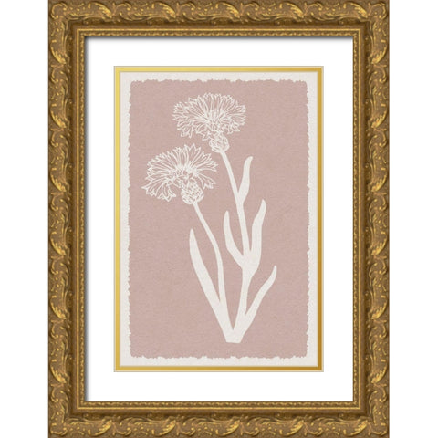 Pastel Florals Gold Ornate Wood Framed Art Print with Double Matting by Prime, Marcus