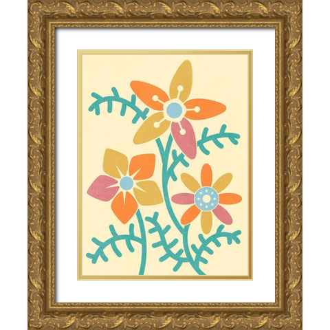 Split Blooms 2 Gold Ornate Wood Framed Art Print with Double Matting by Prime, Marcus