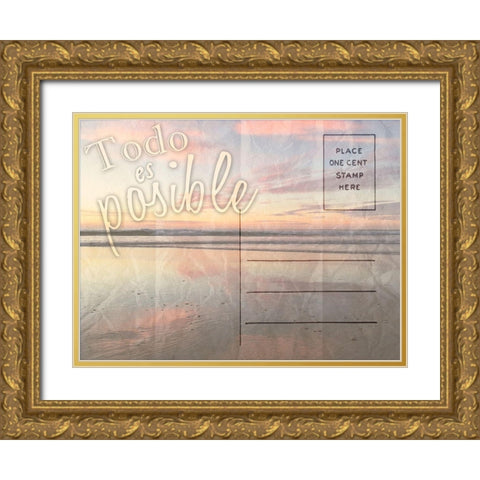 Todo Es Posible Gold Ornate Wood Framed Art Print with Double Matting by Prime, Marcus