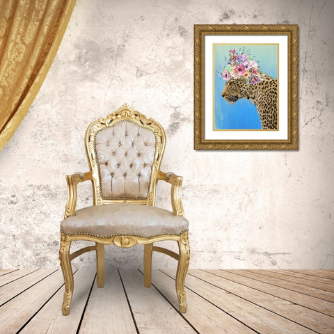 Leopard Beauty Gold Ornate Wood Framed Art Print with Double Matting by Prime, Marcus