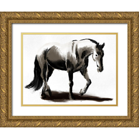 Artistic Horse Gold Ornate Wood Framed Art Print with Double Matting by Prime, Marcus