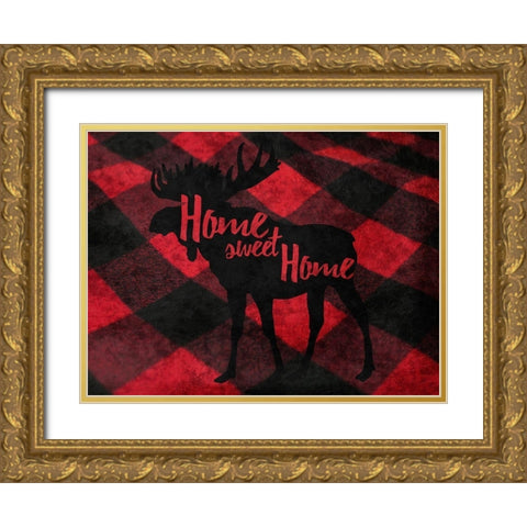 Flannel Moose Gold Ornate Wood Framed Art Print with Double Matting by Prime, Marcus