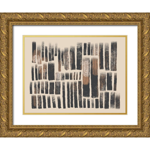 Natural Divided Lines Gold Ornate Wood Framed Art Print with Double Matting by Prime, Marcus
