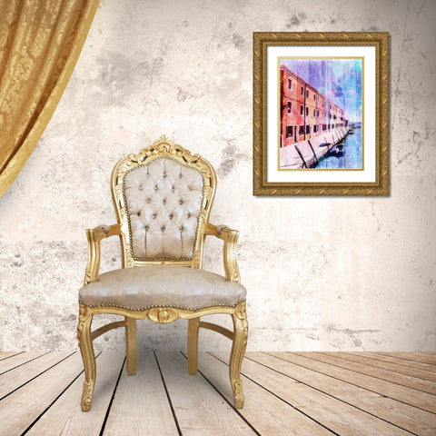 Colorful Riverfront Gold Ornate Wood Framed Art Print with Double Matting by Prime, Marcus