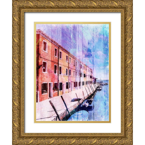 Colorful Riverfront Gold Ornate Wood Framed Art Print with Double Matting by Prime, Marcus