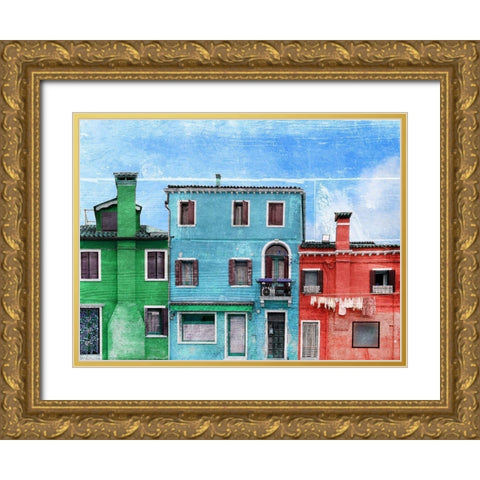 Vibrant Homes 1 Gold Ornate Wood Framed Art Print with Double Matting by Prime, Marcus