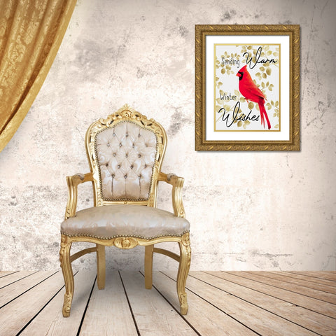 Winter Wishes Gold Ornate Wood Framed Art Print with Double Matting by Prime, Marcus